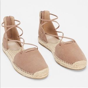Eileen Fischer Lace Leather Strappy Espadrilles Tan Size 9